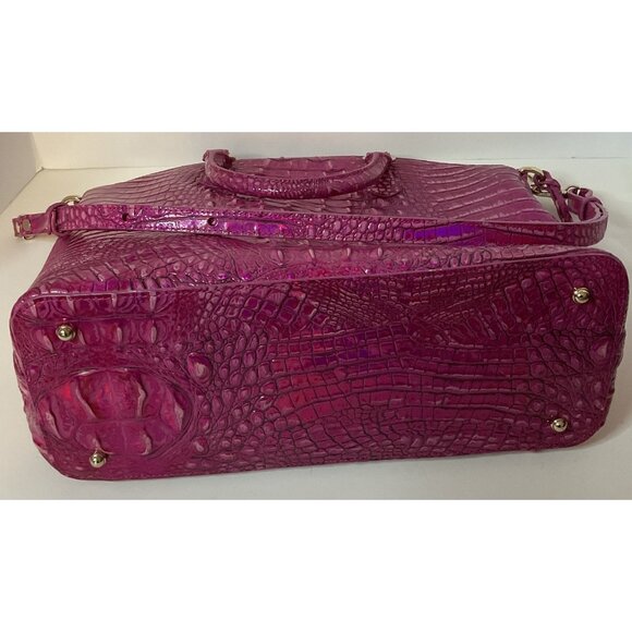 Brahmin Duxbury Leather Crossbody Double Handle Satchel Melbourne Hot Pink - Picture 8 of 8